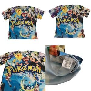 Pokemon Men's Size 4XL Double Sided All Over Print Short Sleeve T-Shirt